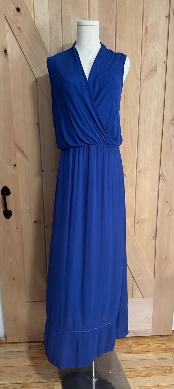 Ella Moss | Royal Blue Long Drapey Wrap Top Maxi Dress | Size S